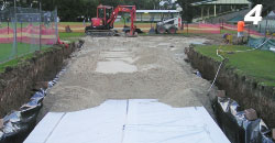 Backfilling with washed river sand